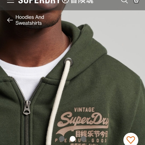 Superdry Hoodie, Medium, Green - Picture 5 of 5